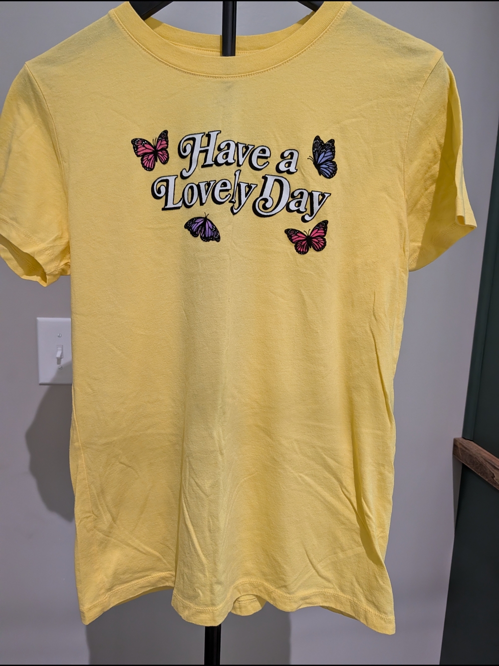 Free State Yellow Have A Lovely Day Butterfly Graphic Tee